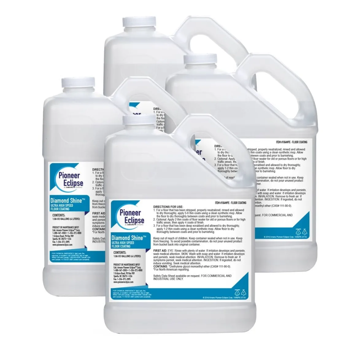 Pioneer Eclipse Diamond Shine™ 25% Solids Floor Finish (1 Gallon Bottles) - Case of 4