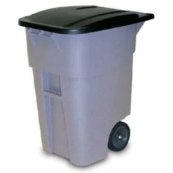 Rubbermaid® 50 Gallon Brute Roll Out Trash Container (Gray)