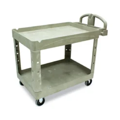 Rubbermaid® Heavy Duty 2-Shelf Service & Utility Cart (#4520-88) - Beige