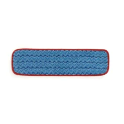 Rubbermaid® Hygen™ 18" Blue Microfiber Wet Mop Pads w/ Red Edging - Case of 12