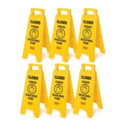 Rubbermaid® 4-Language 'Closed' Mutli-Purpose Floor Sign - Case of 6
