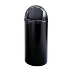 Rubbermaid® Marshal® 15 Gallon Round Trash Can (#FG816088BLA) - Black