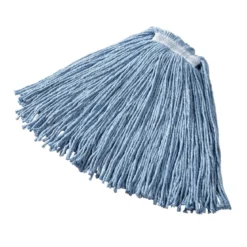 Rubbermaid® 16 oz Dura Pro Cotton, Rayon & Synthetic Blend Blue Wet Mop w/ 1" Headband (Size: Small | Cut Ends)