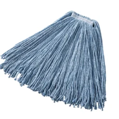 Rubbermaid® 24 oz Dura Pro Cotton, Rayon & Synthetic Blend Blue Wet Mop w/ 1" Headband (Size: Large | Cut Ends)