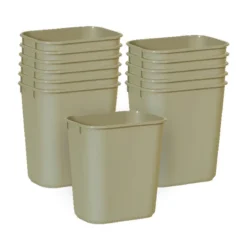 Rubbermaid® 13 Quart Beige Wastebaskets - Case of 12