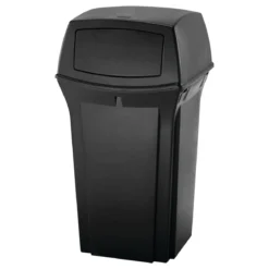 Rubbermaid® Ranger® 45 Gallon Black Trash Can w/ 2 Swinging Doors