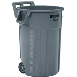 Rubbermaid® Vented Brute® 44 Gallon Grey Trash Container w/ Wheels