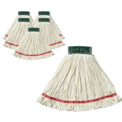 Rubbermaid® Web Foot® Cotton & Synthetic Blend Shrinkless® White Wet Mop w/ 5" Headband (Size: Medium | Looped Ends) - Case of 6