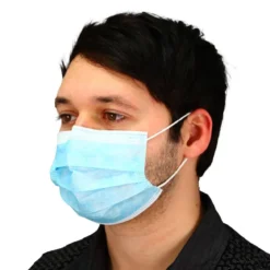 Safety Zone® Blue 3-Ply Disposable Face Masks w/ Ear Loops - Case of 2000