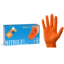 Safety Zone® Orange Food Prep 4.0 Mil Powder-Free Nitrile Gloves (S - XL Sizes Available) - Case of 1000