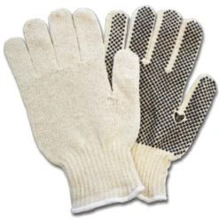 Safety Zone® Premium Cotton Polyester String Knit Gloves w/ Black PVC Dot Palms (Men's or Women's) - Case of 240 Pairs