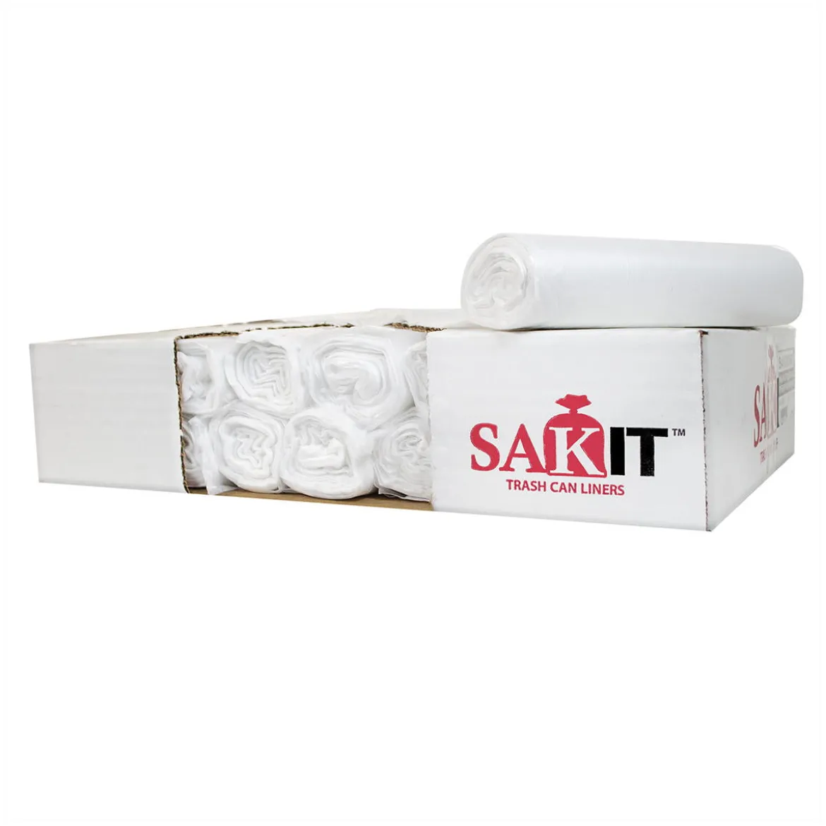 Sak-It™ 20 - 30 Gallon Clear High Density Coreless Trash Can Liners (30" x 36" | 7 Microns) - Case of 500