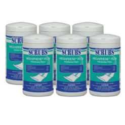 Scrubs® Medaphene® Plus Disinfectant Wipes (7" x 9" | 65 Wipe Canisters) - Case of 6