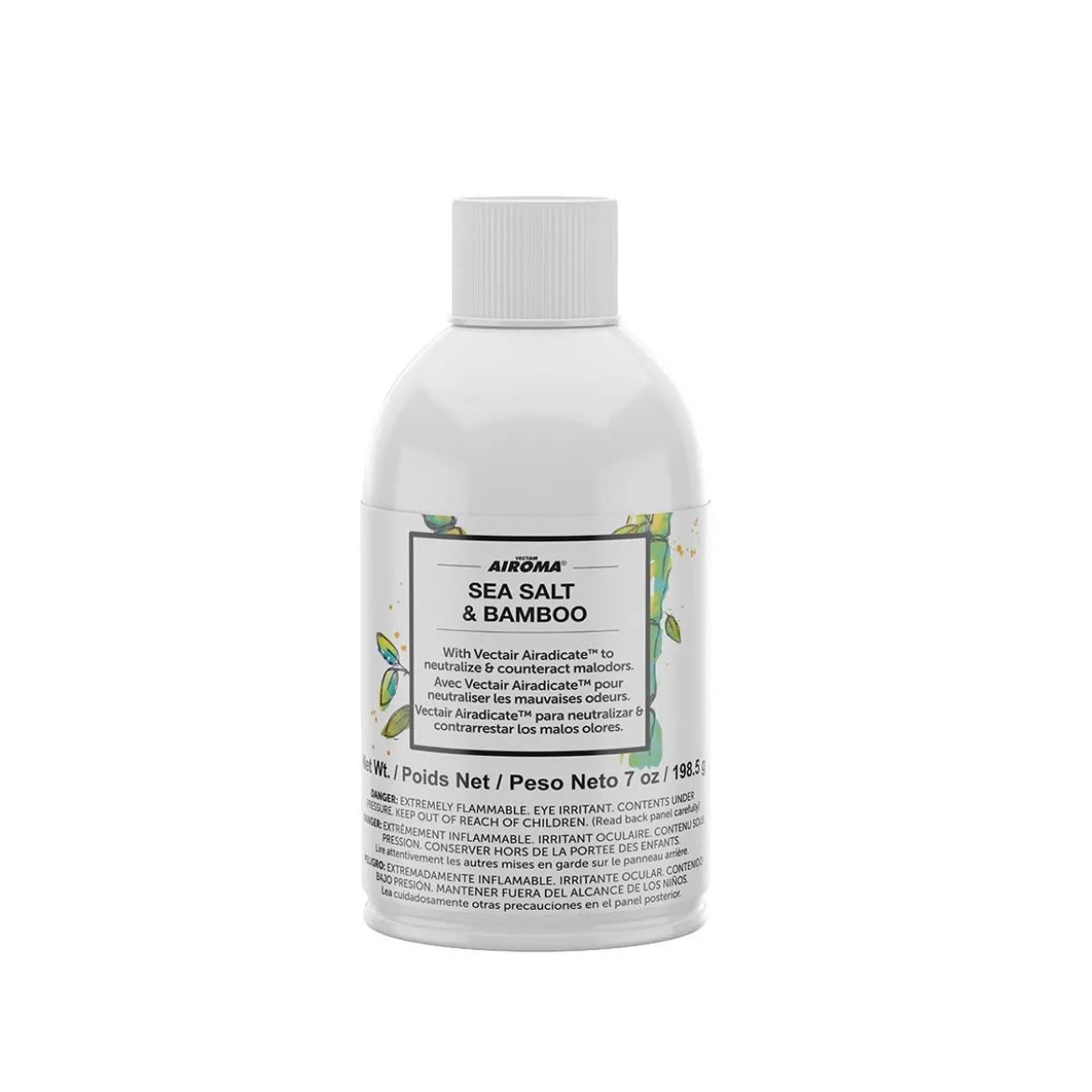 Sea Salt & Bamboo Scented Odor Control Timed Release Refills for the Vectair Airoma® 3000 Dispenser (7 oz Aerosol Cans) - Case of 12