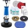 Stone & Marble Floor Cleaning & Polishing Package w/ Floor Buffer, Chemicals & Accessories