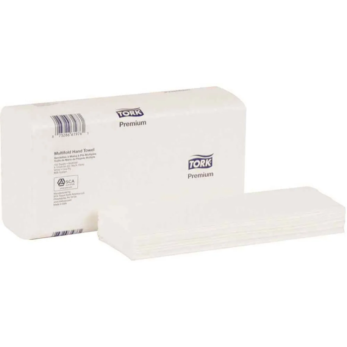Tork® Premium White 3-Panel Multifold Hand Towels (9" x 9.5" | 250 Sheets per Pack) - Case of 12