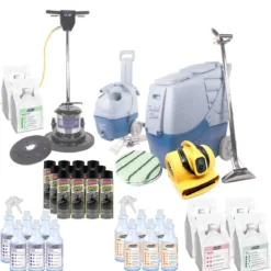 Trusted Clean 'Maximum' Contractor Carpet Cleaning Package w/ Extractor, Floor Buffer & Spotter