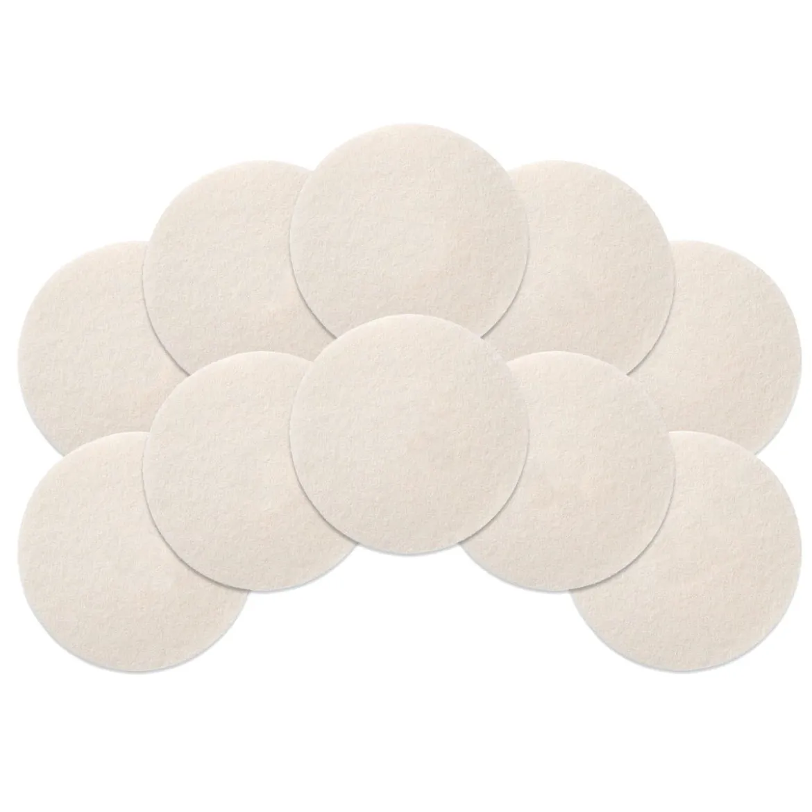 8" White Floor Buffing & Polishing Pads - Case of 10
