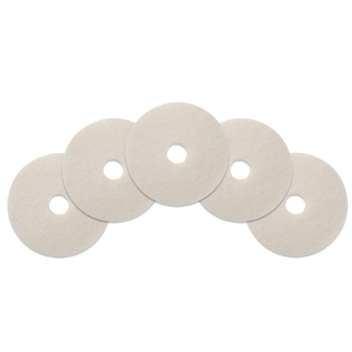 14" White Floor Scrubbing & Polishing Pads - Case of 5