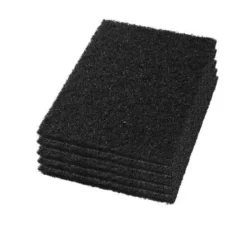 14" x 20" Black Wet Rectangular Floor Stripping Pads - Case of 5