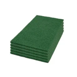 12" x 18" Green Rectangular Heavy Duty Floor Scrubbing Pads - Case of 5