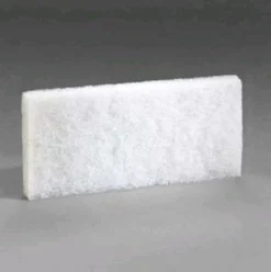 4.5" x 10" White Handheld Utility Scrub Pads - Case of 20
