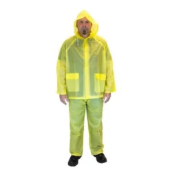 Yellow 3-Piece PVC Lightweight Rain Suit - 10 mil (S - 3X Available)